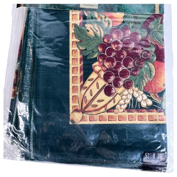 Holiday Tobin Harvest Oblong Tablecloth 52" X 70" Golden Harvest Green Autumn - Picture 2 of 6